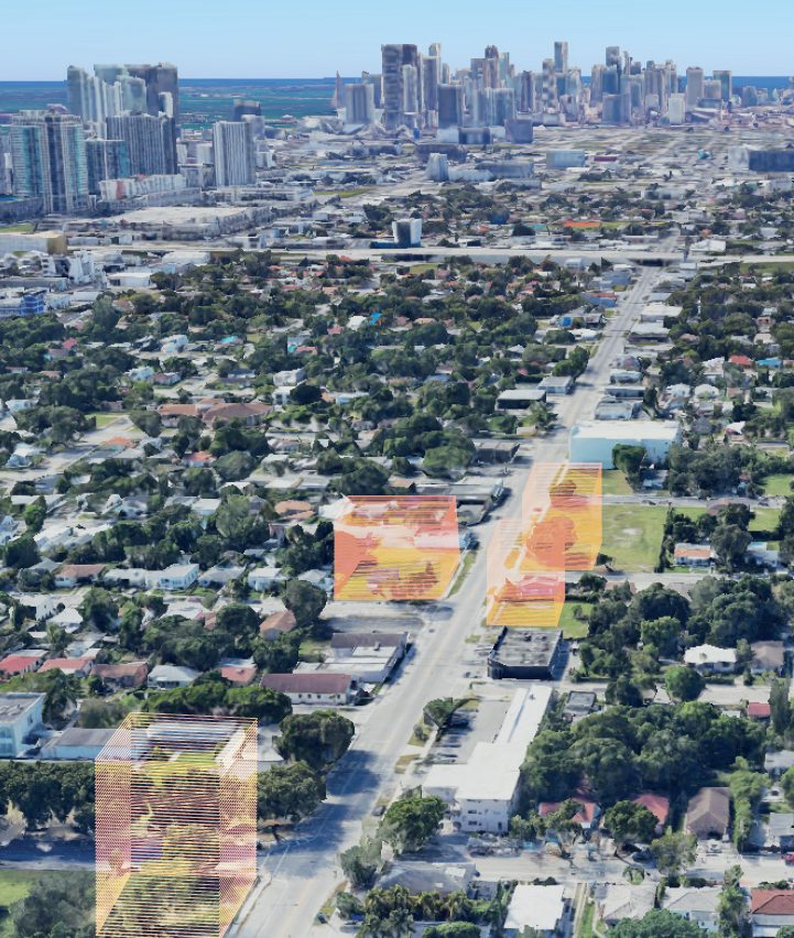Historical concept visualization, not completed buildings or ownership boundaries